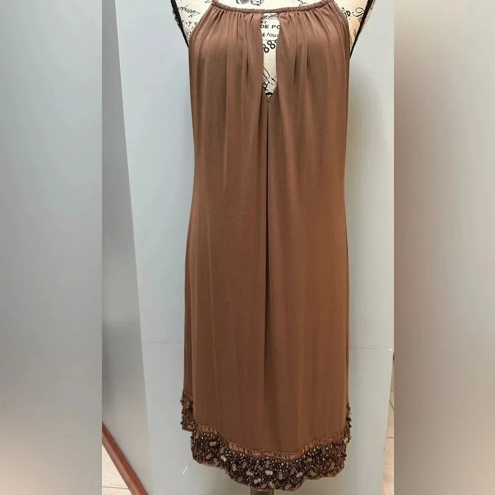 Laundry by design brown beaded dress.  Size 4
